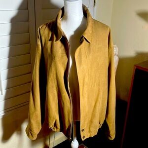 🤎😎 Tahama Clint Faux Suede Tan Men’s Lined Long Sleeved Jacket Size Large